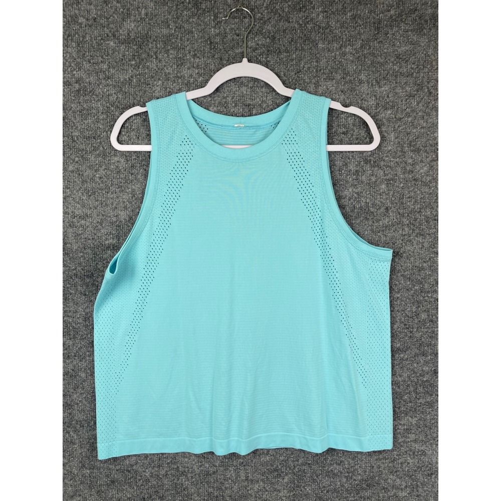 Lululemon Swiftly Tech Tank Top 2.0 Womens 12 Blue Excellent Mesh Athletic Shirt